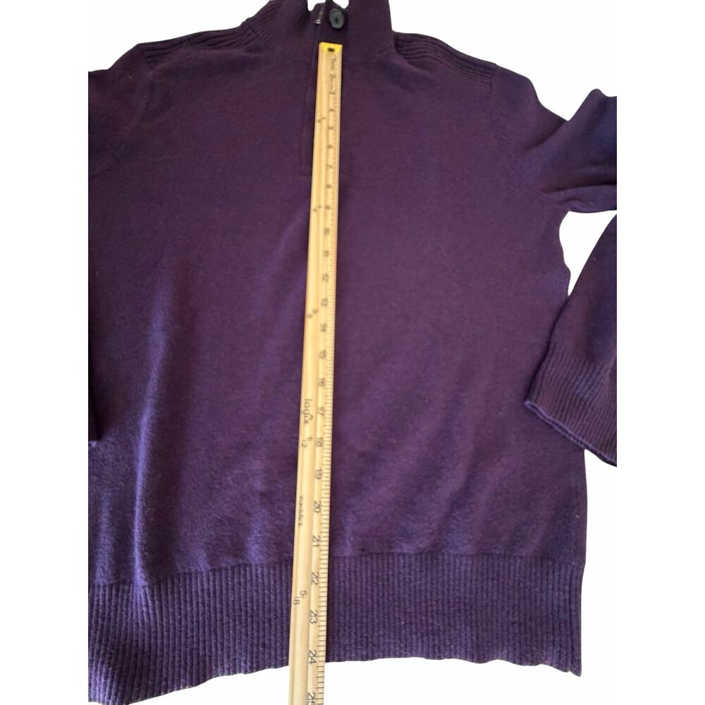 J.Crew Women’s Plum Merino Wool Blend Mock Neck Button Sweater L Old Money Prep - Picture 5 of 7